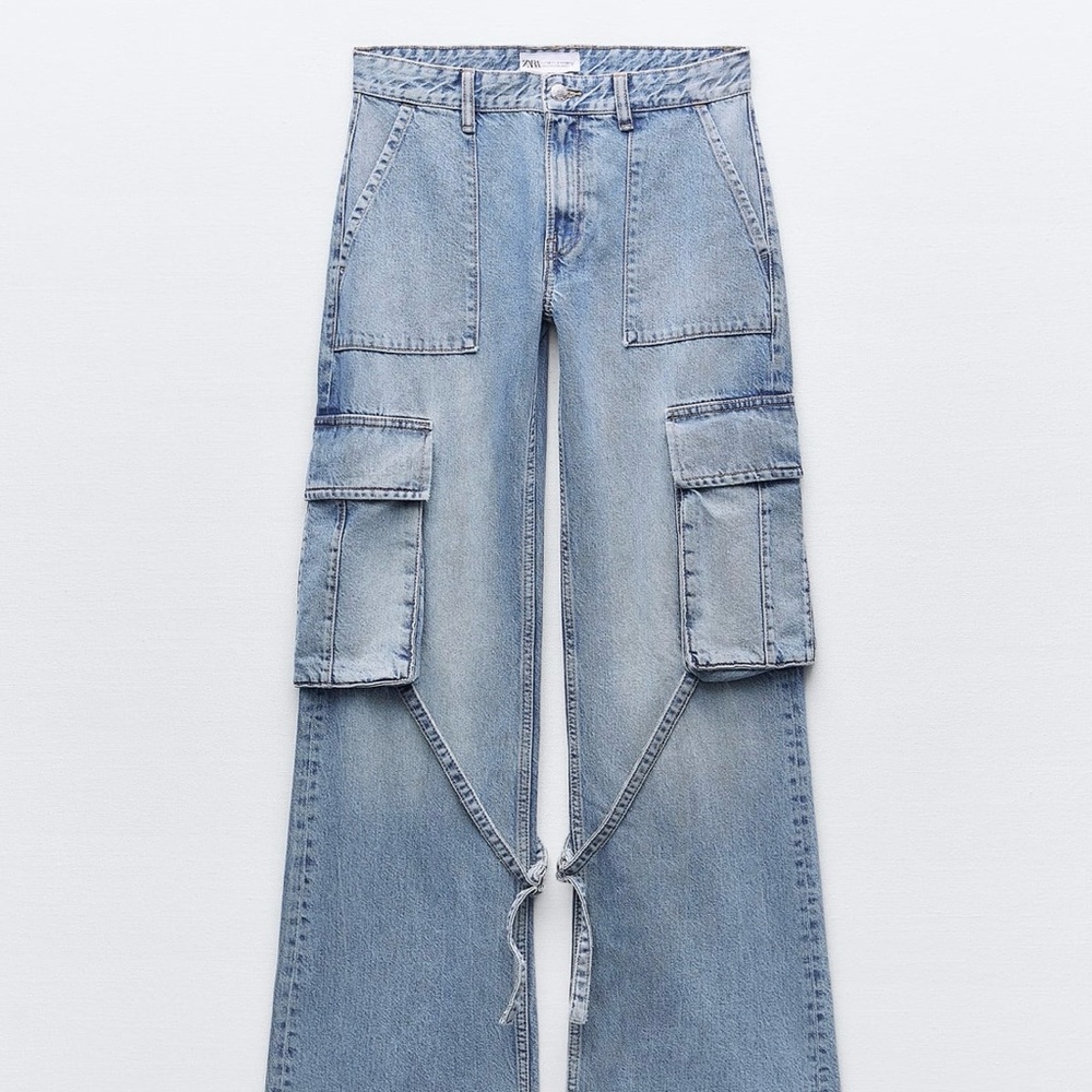 Zara mid rise trf cargo jean